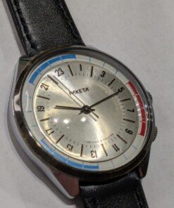 a close up of a watch