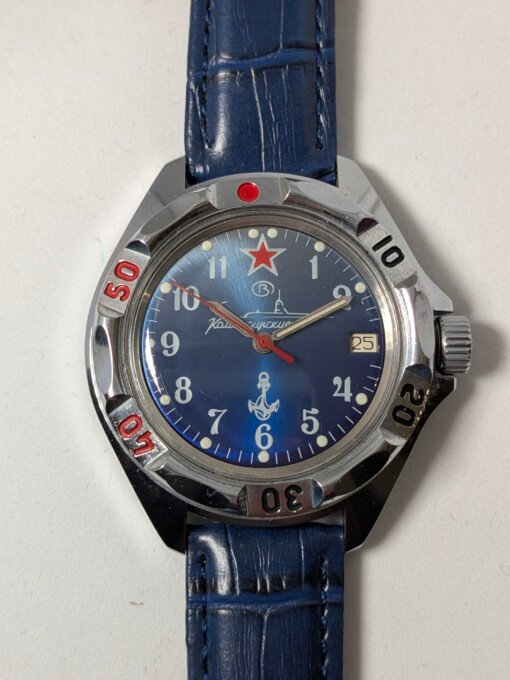 orologio vostok submarine quadrante blu marina sovietico