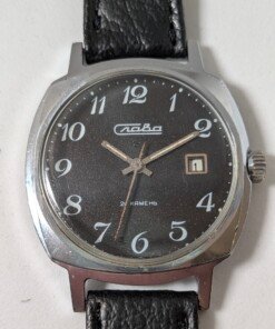 Slava Meccanico Manuale Nero Sovietico Cassa Cromata – Grade C 10 orologio slava meccanico manuale quadrante nero datario