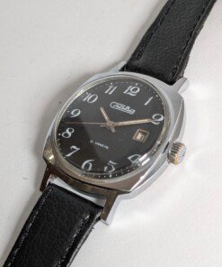 Slava Meccanico Manuale Nero Sovietico Cassa Cromata – Grade C 16 orologio slava meccanico manuale quadrante nero datario