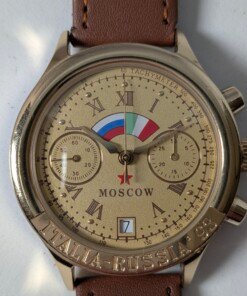 Orologio cronografo Poljot Italia russia 93 cassa dorata edizione limitata Grade B 8 cronografo-poljot-italia-russia-1993