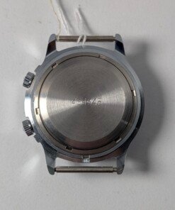 Orologio svegliarino meccanico Poljot 2612.1 NOS con quadrante argentato, indici applicati, doppia corona e il suo passaporto originale.