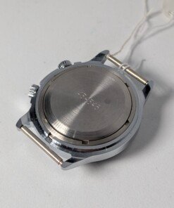 Orologio svegliarino meccanico Poljot 2612.1 NOS con quadrante argentato, indici applicati, doppia corona e il suo passaporto originale.