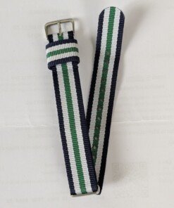 Cinturino NATO in nylon blu, verde e bianco