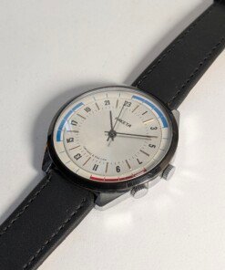 Raketa 24h Polar - Cassa cromata - Quadrante argento - Grade B 14 Orologio Raketa 24 ore Polar con quadrante argento e scala colorata in rosso e blu, movimento meccanico sovietico