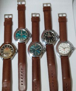 5 Orologi Komandirskie dell'Armata Rossa - Periodo Transizionale - Calibro 2414A - Cinturini Originali Time Trend