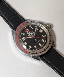 Orologio Vostok komandirskie Tank quadrante nero meccanico manuale - Grade C 9 Orologio Vostok komandirskie Tank russo