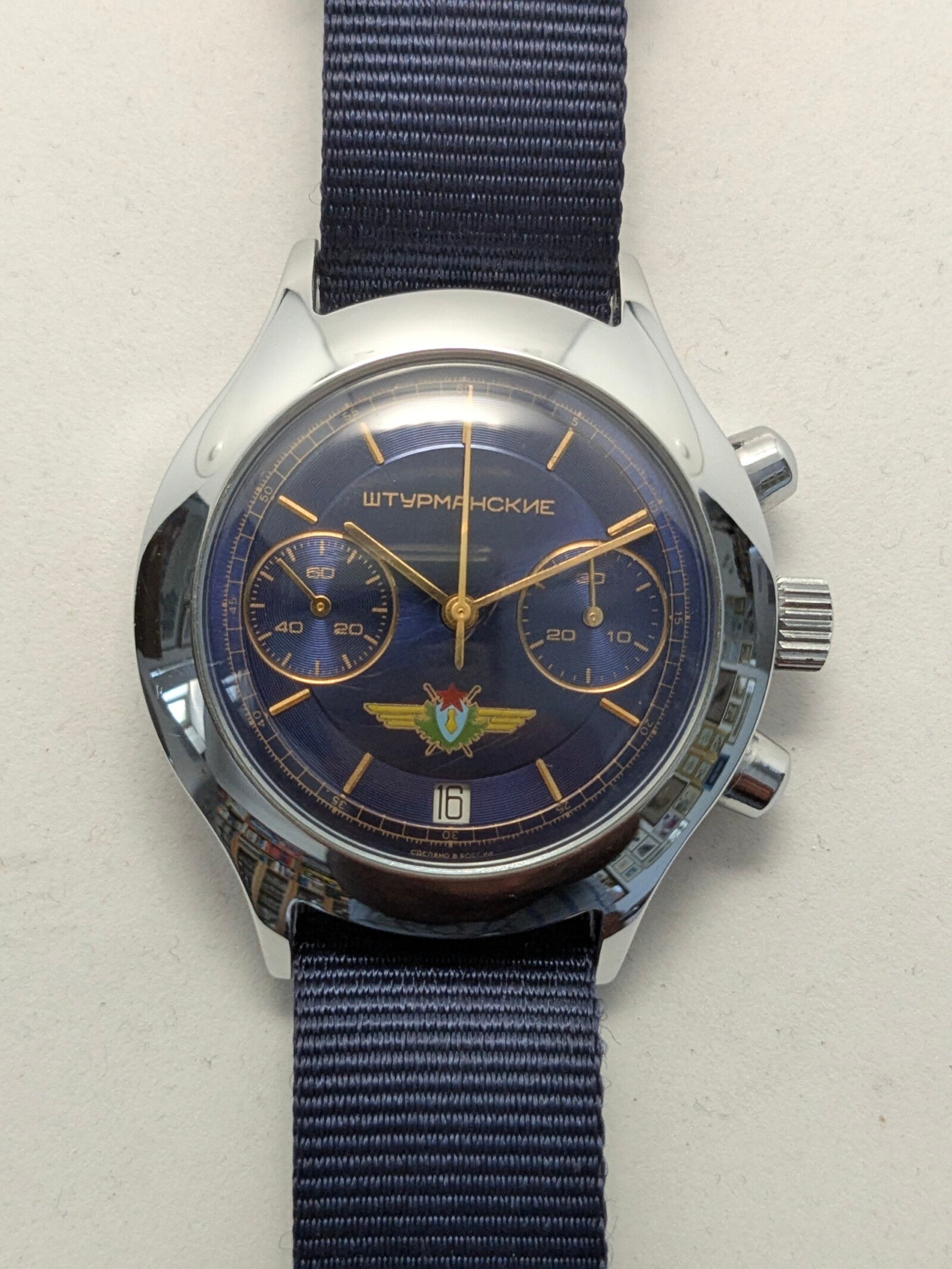 Cronografo Poljot Sturmanskie 3133 anni ’90 – Quadrante blu - Grade A 1 Cronografo Poljot Sturmanskie 3133