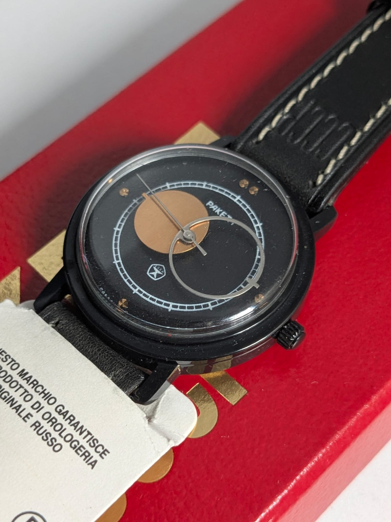 Orologio sovietico Raketa Copernicus Nero con scatola cinturino garanzia originali - Grade A 6 orologio sovietico Raketa Copernicus nero