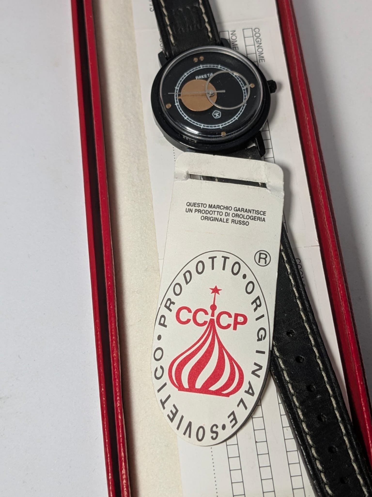 Orologio sovietico Raketa Copernicus Nero con scatola cinturino garanzia originali - Grade A 12 orologio sovietico Raketa Copernicus nero