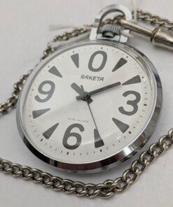 Orologio da tasca sovietico Raketa Big Zero con quadrante bianco