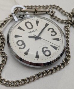 Orologio da tasca sovietico Raketa Big Zero con quadrante bianco