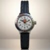 Orologio russo vintage Vostok Amphibia Komandirskie, rif. 254. Quadrante bianco, stella rossa, lunetta girevole, datario, cinturino pelle, Made in USSR.