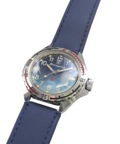 Vostok Komandirskie 2414 Sovietico anni '80 quadrante blu – Grade B 12 Orologio russo vintage - Fronte Destro - ref. 244