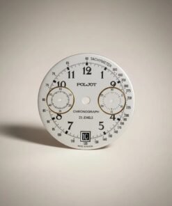 Orologio Poljot Cronografo vintage russo 23 rubini, quadrante bianco con scala tachimetrica, datario 10 e riferimento 1C.