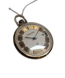 Orologio da tasca sovietico Raketa con marchio di qualità GOST - Grade B 16 Orologio da tasca Raketa vintage sovietico/russo, quadrante chiaro, numeri romani dorati, datario, riferimento catalogo 131.