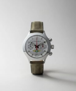 Orologi Russi e Sovietici Autentici – Vostok, Poljot, Raketa 16 Orologio Shturmanskie cronografo vintage russo con quadrante argento, datario e cinturino verde, modello da collezione riferimento 266.